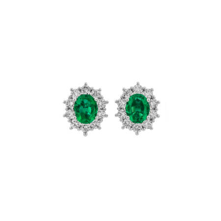 Emerald And Diamond Earrings