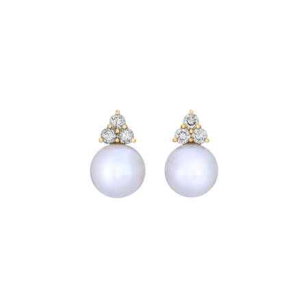 Pearls And Diamonds Stud Earrings