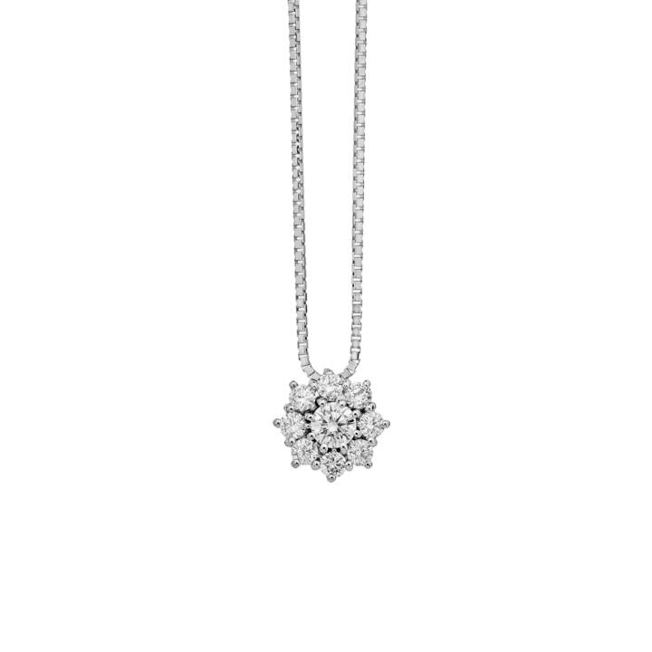 Flower Solitaire diamond Pendant - Διαμαντένιο Μενταγιόν σε Σχήμα Λουλουδιού