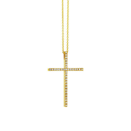 Diamond Cross 18K Yellow Gold