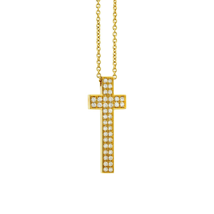 18K Gold Cross with Diamonds - Διαμαντένιος Σταυρός με Χρυσό18K