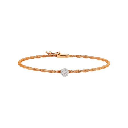 Rose Gold Bangle with Diamond Βραχιόλι από Ροζ Χρυσό με Διαμάντια