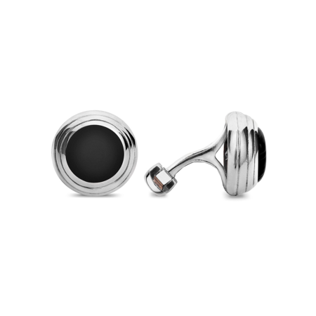 Barbarulo Small Sterling Silver Rhodium Buttons Cufflinks - The