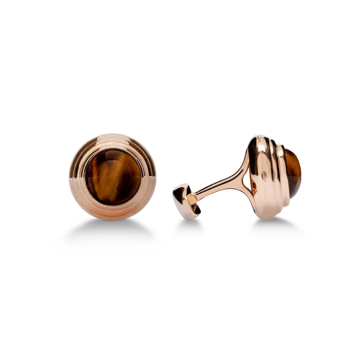 cufflinks Stone Tiger's Eye Rose