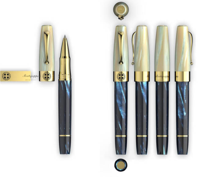 Montegrappa ExtraGreekWhite&bluegold