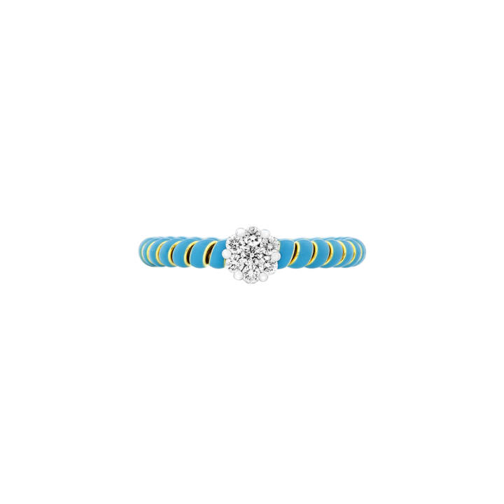 rosette ring - Δαχτυλίδι με Διαμάντια και light blue σμάλτο