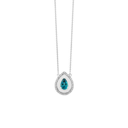 Pear Necklace With Enamel And Topaz Steiakakis jewellery