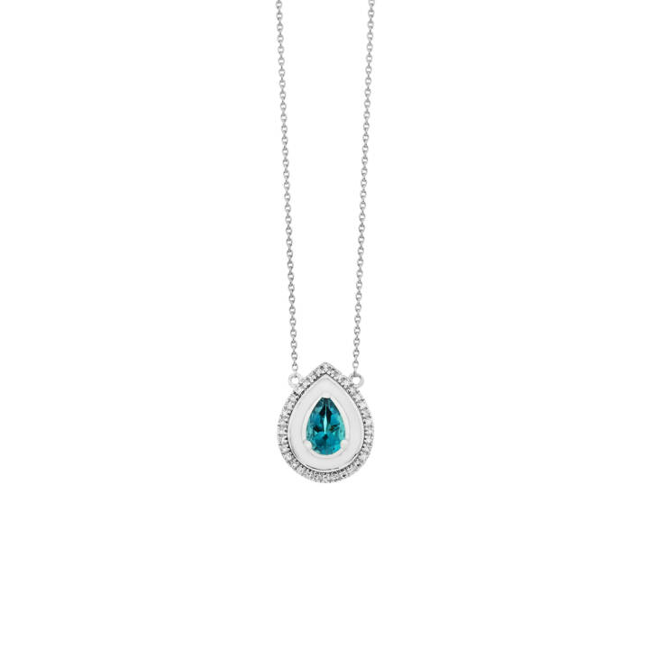 Pear Necklace With Enamel And Topaz Steiakakis jewellery