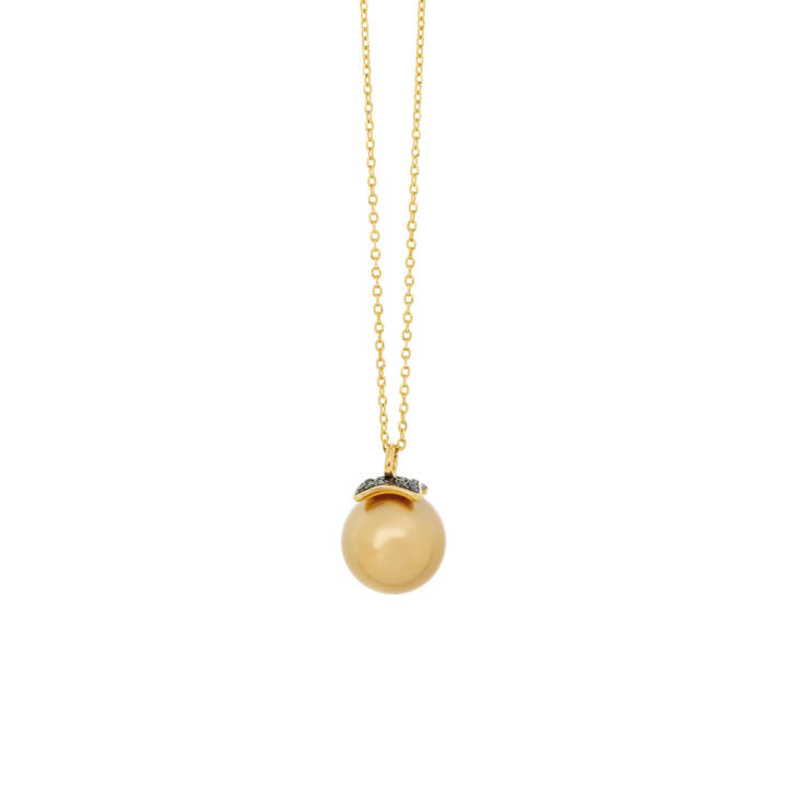 Yellow Gold Necklace With Yellow Pearl Steiakakis jewelleryk