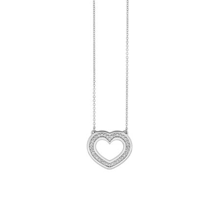 White Gold Heart Necklace Steiakakis jewellery