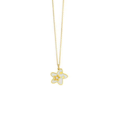 Star Necklace With White Enamel Steiakakis jewellery