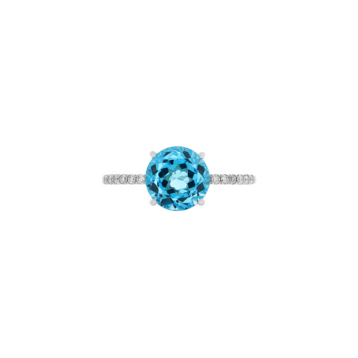 Δαχτυλίδι με διαμάντια και blue topaz