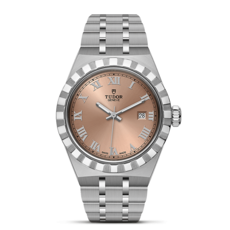 Women's Tudor Royal 28mm steel case Salmon dial m28300-0008