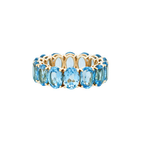 Blue Topaz Band Ring Ολόβερο Δαχτυλίδι Με Μπλε Τοπάζ