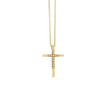 Διαμαντένιος Σταυρός σε κίτρινο χρυσό Diamond Cross in 18k Yellow Gold