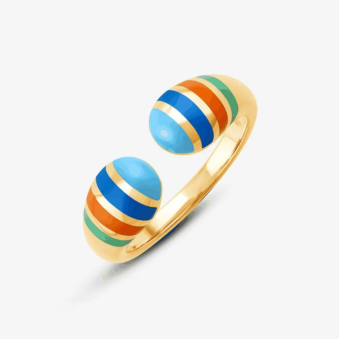 Pukka Berlin Candy Cane Open Ring 18k Vermeil Gold